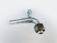 Фітинг #10, 90°, накидна гайка 7/8", під кільце, клапан R134a, алюміній