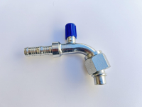 Фитинг #10, 90°, накидная гайка 7/8", под кольцо, клапан R134A, Burgaclip