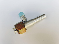 Фітинг #10, 0° (прямий), накидна гайка 7/8", під кільце, клапан R134a, алюміній